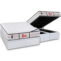 Conjunto Box Baú: Colchão Molas Pocket Castor Ensacadas Gold Star Classic Vitagel + Base CRC Courano White King (193x203)