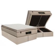 Conjunto Box Baú King: Colchão Espuma Luckspuma MasterPocket Cloud + Base CRC Suede Clean(193x203)
