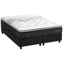 Conjunto Box Baú King: Colchão Molas Herval MasterPocket Ensacadas Partenon C1629 ViscoGel Pillow Top + Base CRC Suede Gray(193x203x33)