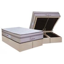 Conjunto Box Baú King: Colchão Molas Paropas Ensacadas Evidence + Base CRC Suede Clean (193x203)