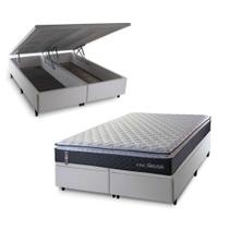 Conjunto Box Baú King Dakota Preto 193x203x64 Espuma D33