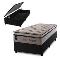 Conjunto Box Baú Liverpool Bege 96x203x80 c/ Molas Ensacadas