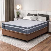 Conjunto Box Baú Marrom Cairo Cinza Molas Ensacadas Casal 138x188x71 - King House