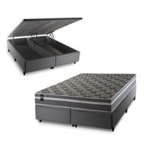 Conjunto Box Baú Miami Cinza 193x203x69 Espuma D33