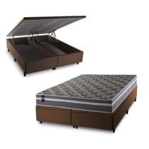 Conjunto Box Baú Miami Cinza 193x203x69 Espuma D33 Conjunto Box Baú Miami Cinza 193x203x69 Espuma D33