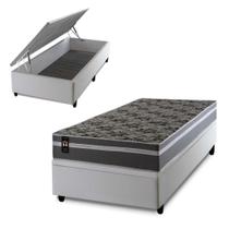 Conjunto Box Baú Miami Cinza 88x188x69 Espuma D33