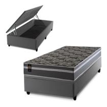 Conjunto Box Baú Miami Cinza 88x188x69 Espuma D33 Conjunto Box Baú Miami Cinza 88x188x69 Espuma D33