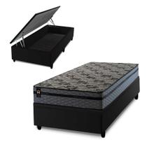 Conjunto Box Baú Montreal Cinza 88x188x71 c/ Molas Ensacadas