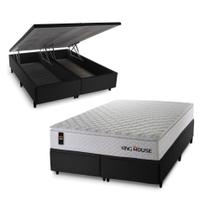 Conjunto Box Baú New Moon Branco 193x203x73 c/ Molas Ensacadas Conjunto Box Baú New Moon Branco 193x203x73 c/ Molas Ensacadas