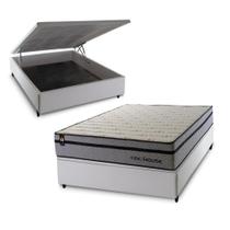 Conjunto Box Baú Preston Cinza 138x188x78 c/ Molas Ensacadas