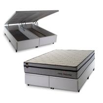 Conjunto Box Baú Preston Cinza 193x203x78 c/ Molas Ensacadas