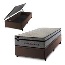 Conjunto Box Baú Preston Cinza 96x203x78 c/ Molas Ensacadas