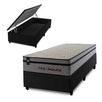 Conjunto Box Baú Preston Cinza 96x203x78 c/ Molas Ensacadas