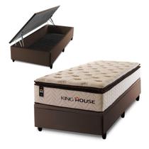 Conjunto Box Baú Quartzo Bege 96x203x78 c/ Molas Ensacadas