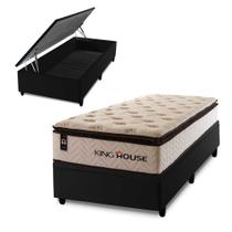 Conjunto Box Baú Quartzo Bege 96x203x78 c/ Molas Ensacadas