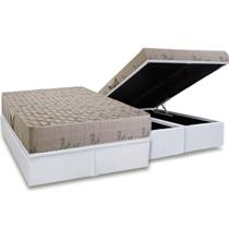 Conjunto Box Baú Queen: Colchão Espuma Herval D33 Cannes + Base CRC Linhão White (158x198)