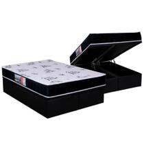 Conjunto Box Baú Queen: Colchão Espuma Orthoflex D28 Nápoles + Base CRC Courano Black(158x198)