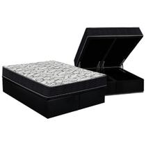 Conjunto Box Baú Queen: Colchão Espuma Ortobom D45 / Airtech 150 + Base CRC Suede Black(158x198) Conjunto Box Baú Queen: Colchão Espuma Ortobom D45 / Airtech 150 + Base CRC Suede Black(158x198)