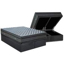 Conjunto Box Baú Queen: Colchão Espuma Ortobom SuperPocket Orthotel Luxo + Base CRC Suede Gray(158x198)