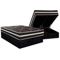 Conjunto Box Baú Queen: Colchão Espuma Paropas D28 / Master AG80 Black Double Face 25 + Base CRC Suede Black (158x198) Conjunto Box Baú Queen: Colchão Espuma Paropas D28 / Master AG80 Black Double Face 25 + Base CRC Suede Black (158x198)