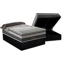 Conjunto Box Baú Queen: Colchão Molas Paropas Excellent Grafite + Base CRC Suede Black (158x198)