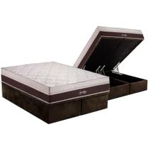 Conjunto Box Baú Queen: Colchão Molas Polar Ensacadas Sporting + Base CRC Suede Brown (158x198) Conjunto Box Baú Queen: Colchão Molas Polar Ensacadas Sporting + Base CRC Suede Brown (158x198)