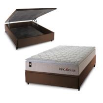 Conjunto Box Baú Roma Bege 138x188x78 c/ Molas Ensacadas