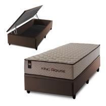 Conjunto Box Baú San Diego Bege 96x203x74 Espuma D33