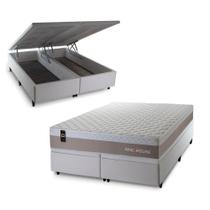 Conjunto Box Baú Sheffield Bege 158x198x72 c/ Molas Ensacadas Conjunto Box Baú Sheffield Bege 158x198x72 c/ Molas Ensacadas