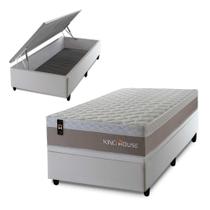 Conjunto Box Baú Sheffield Bege 96x203x72 c/ Molas Ensacadas