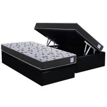 Conjunto Box Baú Solteiro: Colchão Espuma Herval Compact AG 65 / Ag Biello + Base CRC Suede Black (88x188) Conjunto Box Baú Solteiro: Colchão Espuma Herval Compact AG 65 / Ag Biello + Base CRC Suede Black (88x188)