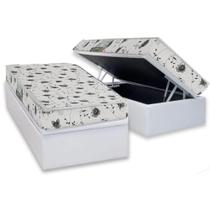 Conjunto Box Baú Solteiro: Colchão Espuma Herval D23 Sonum Liso + Base CRC Linhão White (88x188)
