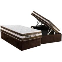 Conjunto Box Baú Solteiro: Colchão Espuma Luckspuma MasterPocket Esplendor + Base CRC Suede Brown(88x188) Conjunto Box Baú Solteiro: Colchão Espuma Luckspuma MasterPocket Esplendor + Base CRC Suede Brown(88x188)