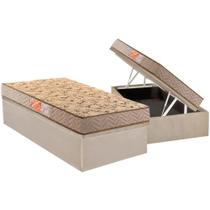 Conjunto Box Baú Solteiro: Colchão Espuma Paropas D33 Pasquale Wave Clean + Base CRC Suede Clean (88x188)