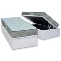 Conjunto Box Baú Solteiro: Colchão Espuma Paropas D45 Pasquale Gray + Base CRC Linhão White (88x188)