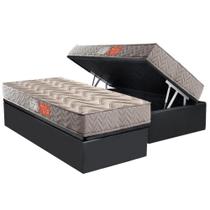 Conjunto Box Baú Solteiro: Colchão Espuma Paropas D45 Pasquale Gray + Base CRC Suede Gray (88x188)