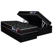 Conjunto Box Baú Solteiro: Colchão Espuma Plumatex D28 IsoPluma + Base CRC Suede Black (88x188)