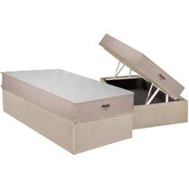 Conjunto Box Baú Solteiro: Colchão Espuma Plumatex D28 Prado + Base CRC Suede Clean(88x188)