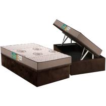Conjunto Box Baú Solteiro: Colchão Espuma Polar D33 Pérola Clean + Base CRC Suede Brown (88x188) Conjunto Box Baú Solteiro: Colchão Espuma Polar D33 Pérola Clean + Base CRC Suede Brown (88x188)