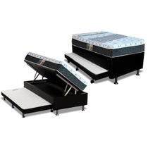 Conjunto Box Baú Solteiro: Colchão Molas Castor Bonnel System Class + Base CRC Courano Black(88x188) Conjunto Box Baú Solteiro: Colchão Molas Castor Bonnel System Class + Base CRC Courano Black(88x188)