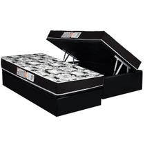 Conjunto Box Baú Solteiro: Colchão Molas Luckspuma D33 Supreme Pró Saúde Black + Base CRC Suede Black (88x188) Conjunto Box Baú Solteiro: Colchão Molas Luckspuma D33 Supreme Pró Saúde Black + Base CRC Suede Black (88x188)