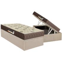 Conjunto Box Baú Solteiro: Colchão Molas Orthoflex D28 Livorno + Base CRC Suede Clean (88x188)