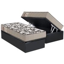 Conjunto Box Baú Solteiro: Colchão Molas Ortobom D26 Physical Ultra Resistente + Base CRC Suede Gray (88x188)