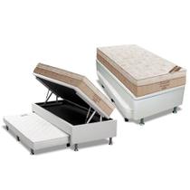 Conjunto Box Baú Solteiro: Colchão Molas Ortobom Nanolastic Elegant + Base CRC Courano Branco(88x188) Conjunto Box Baú Solteiro: Colchão Molas Ortobom Nanolastic Elegant + Base CRC Courano Branco(88x188)