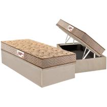 Conjunto Box Baú Solteiro: Colchão Molas Paropas Compact AG 65 / D28 Royalle Clean + Base CRC Suede Clean (88x188)