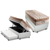 Conjunto Box Baú Solteiro: Colchão Molas Paropas MasterPocket Eco Linho + Base CRC Courano Branco(88x188) Conjunto Box Baú Solteiro: Colchão Molas Paropas MasterPocket Eco Linho + Base CRC Courano Branco(88x188)