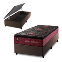 Conjunto Box Baú Toronto Preto 96x203x73 c/ Molas Ensacadas