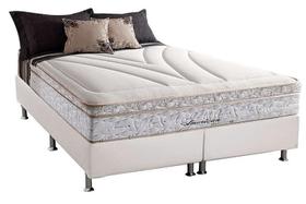 Conjunto: box branco + colchão molas maxspring american queen 158x198x71