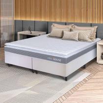 Conjunto Box Branco Durban Cinza Espuma D28 King 193x203x57 - King House