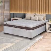 Conjunto Box Branco Mali Bege Molas Ensacadas Casal 138x188x70 - King House Conjunto Box Branco Mali Bege Molas Ensacadas Casal 138x188x70 - King House